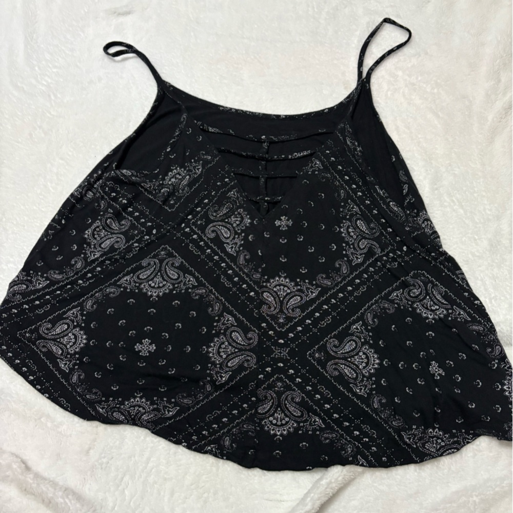 Black Paisley Tank Top